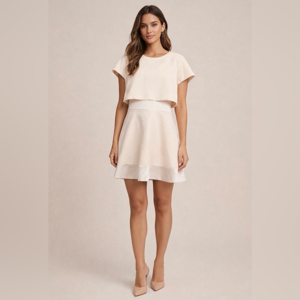 Maje Cream Two-Piece Mini Dress